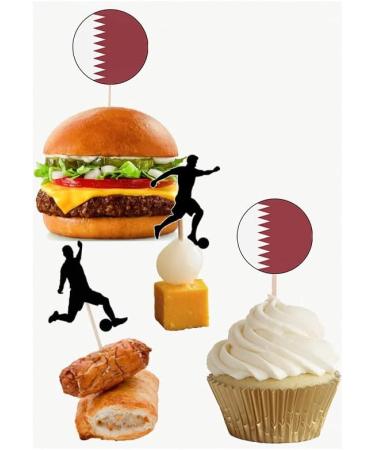 Qatar Football Silhouette Flag Mix Party Food & Cupcakes Picks Decorations Toppers (pack of 14) - Buy Online on SooperMarket.com