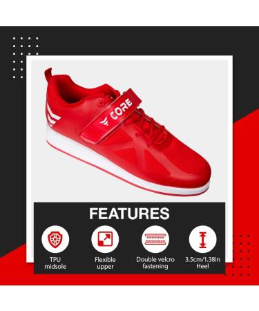 Northcore Weightlifting Shoes for Men & Women | Powerlifting & Bodybuilding Squat Shoes | Cross Lifting Footwear - EU Size 45 Red/White - Buy Online on SooperMarket.com