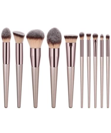 LAXED 10Piece Makeup Brushes Champagne Gold Foundation Brushes Eye Shadow Brushes