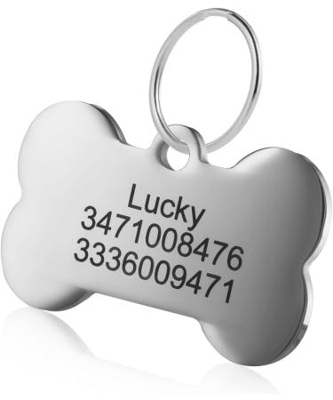 LYL Premium Engraved Personalised Pet Dog Cat Name ID Stainless Steel Tag Collar (L Bone) L (Pack of 1) Bone - Buy Online on SooperMarket.com
