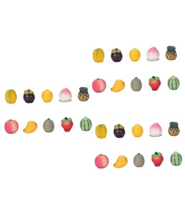 Cabilock 30 Pcs Simulated Fruit Ornaments Fake Fruits Artificial Fruits Mini Accessories Cake Accessories Fruit Decor Fake Strawberries Fake Pineapple Fake Watermelon Small Fruit Decorate Assorted Colorx3pcs 3x3cmx3pcs