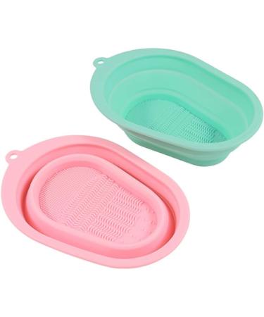 Dajidafu Makeup Brush Cleaning Mat Reusable Folding Cosmetic Tools Washing Pad Portable Eyeliner Applicators Scrubber Household Green - Buy Online on SooperMarket.com