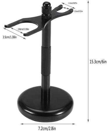 Shaving Brush Stand - Zinc Alloy Holder for Moustache & Razor | Stable & Balanced Black - Buy Online on SooperMarket.com