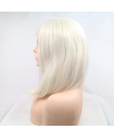 Buy SHIYID White Blonde Short Straight Lace Front Wig - Synthetic Heat Resistant Fiber for Women - Buy Online on SooperMarket.com