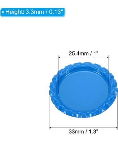PATIKIL 1 Inch Flat Decorative Bottle Caps 50 Pack Craft Bottle Pendant Trays Double Sides Printed for DIY Pendants Craft Scrapbooks Blue - Buy Online on SooperMarket.com
