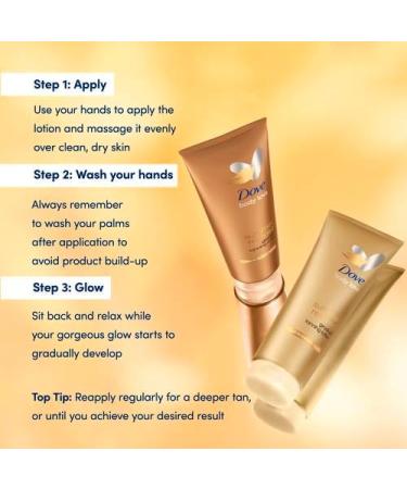 Dove Summer Revived Light to Medium Gradual Tanning Lotion 200 ml & Dove Summer Revived Light to Medium Gradual Tan Lotion for Face and Body Tanning Lotion For All Skin Types 75 ml - Buy Online on SooperMarket.com