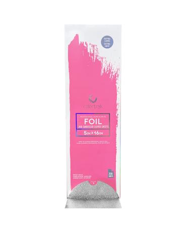 Colortrak Embossed Hair Coloring Foil Sheets, Professional, Convenient 5 x 16 inch Extra Long Pre-cut Sheets, Easy to Grab During Processing, Silver, No Separating Tissues Need, 200 Sheets Per Box 16 Inch (Pack of 200) Silver