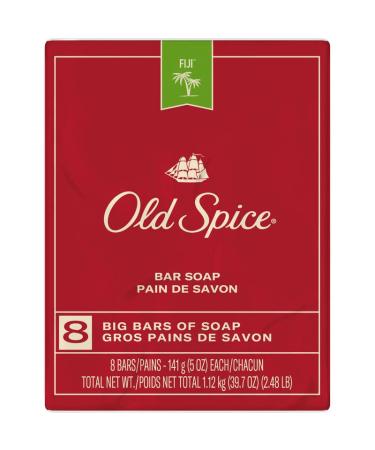 Old Spice bar Soap for Men  Fiji Scent  8 Bars  5 Oz Each  39.7 Oz Total  39.7 Oz