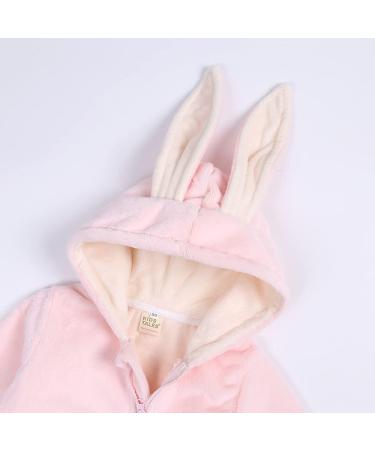 Kids Tales Newborn Baby Winter Romper | Cute Rabbit Ear Hood | 9-12 Months | Thick Fleece | Cozy Outfit - Buy Online on SooperMarket.com