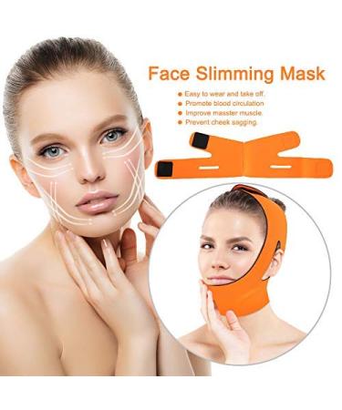 V Face Line Belt | Face Slimming Chin Lift Up Anti Wrinkle Sleep Strap - Orange - Buy Online on SooperMarket.com
