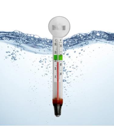 Glass Aquarium Thermometer with Safe Zone Section and Suction Cup for Tropical Freshwater and Marine Saltwater Aquariums - Buy Online on SooperMarket.com