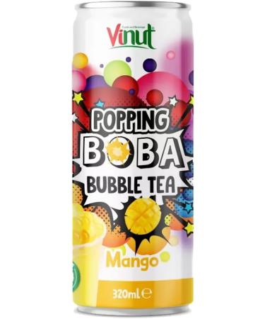 Vinut Popping Bubble Tea 320ml Variety Pack - Natural Fruit Flavours Antioxidant-Rich Ready to Drink - Strawberry Peach Mango Lychee 4 Mixed Packs - Buy Online on SooperMarket.com