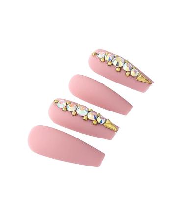 Brishow Long Pink Artificial Nails - 24pcs Press-On Nails with Rhinestones for Women & Girls Shop Now! - Buy Online on SooperMarket.com