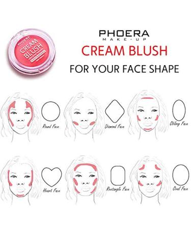 PHOERA Matte Blush Cream - Sweat-Resistant Cheek Blusher Palette in 102 PEACH - Buy Online on SooperMarket.com