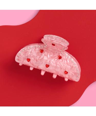 xo  Fetti Heart Claw Clip  Pink Acrylic Hair Clip | Bachelorette Goodie Bag  Bday Accessory  Valentines Party  Bridesmaid Gift