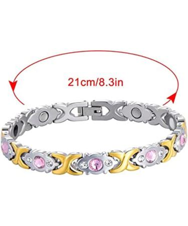 ZSSM Lymph Drainage Magnetic Bracelet 2PCS Magnetic Lymph Detox Bracelet Weight Loss Anti Swelling Therapy Bracelets (Gold) - Buy Online on SooperMarket.com