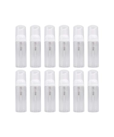 Healifty 12pc Plastic Foam Dispenser Bottle Refillable Empty Hand Soap Shampoo Bottle Cosmetic Container for Travel Vacation Camping 50ml (White)
