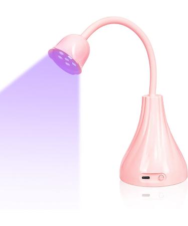 krofaue UV LED Nail Lamp, Rotatable Quick Dry Nail Light,360 Rotatable Nail Polish Curing Lamp,Hands Free UV Led Light for Gel Nails,Mini Nail Drye for Home DIY& Salon Manicure Decor Pink Tulips