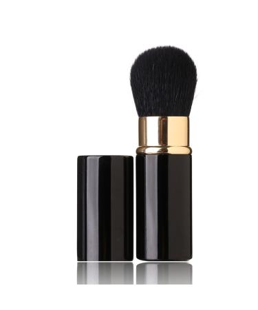 Retractable Makeup Brush - Goat Hairs - Portable Face Loose Powder Foundation Mini Blush Brush Beauty Cosmetic Tool