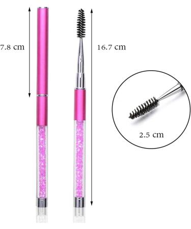 HESSION Eyelashes Comb Curlers Makeup Brush Mascara Brush Make Up Wands Eyebrow Brush with Cap Travel Accessories (HOT PINK) - Buy Online on SooperMarket.com