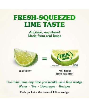 TRUE LIME Water Enhancer (128 Packets | 32 Packets each box x 4) | Zero Calorie Unsweetened Water Flavouring | For Water Bottled Water & Recipes | Water Flavor Packets Made with Real Citrus - 4 Pack - Buy Online on SooperMarket.com