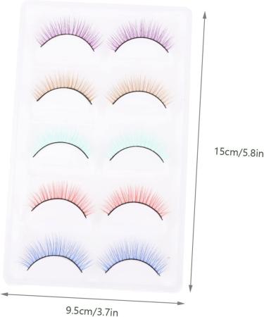 5 Pairs Colored False Eyelashes Natural Eyelashes Colorful Lashes Magnetic Eyelashes Cosmetics Toiletries Fake Eyelash Girls False Eyelashes Artificial Fiber Makeup Tools Dense 5d - Buy Online on SooperMarket.com