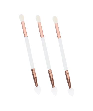 Baluue 3pcs Eye Shadow Brush Eye Shadow Applicator Dual Sided Eyeshadow Eye Blender Brush Wooden Handle