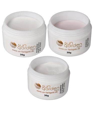 Acrylic powder set clear 30g pink 30g white 30g - Acrylic powder set