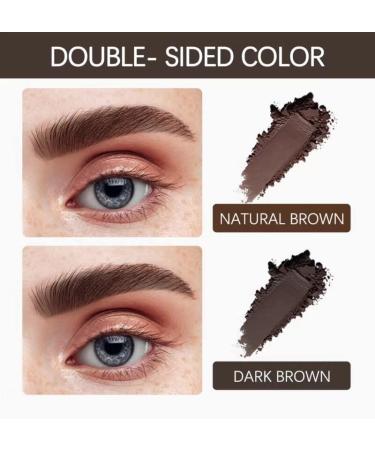 Double Eyebrow Stamp Kit | 10 Eyebrow Stencils for Perfect Shaping | Natural & Dark Brown Makeup Set - Buy Online on SooperMarket.com