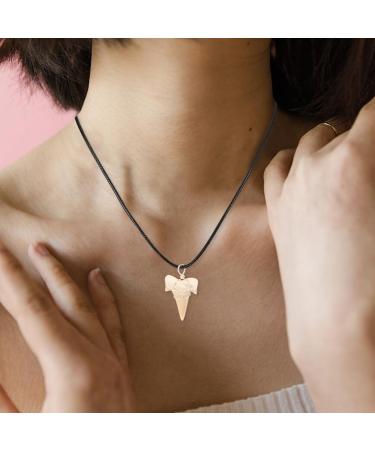 Toddmomy Wire Wrapped Fossilized Shark Teeth Necklace Shark Tooth Pendant Decoration Shark Teeth Charms Tooth Ornament - Buy Online on SooperMarket.com