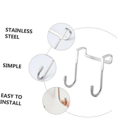 Hemoton 3pcs Wall Hangers for Clothes Cabinet Hook Over The Door Hanging Hooks Perforated Door Hat 7.5X6.5CM Silver - Buy Online on SooperMarket.com