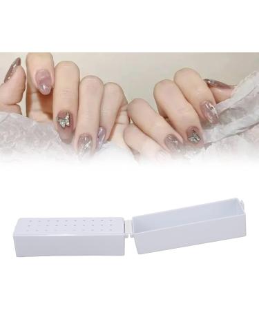 Nail Displayer Organizer Box for Nail Drill Bits Nail Drill Bits Holder Dustproof Professional 30 Holes Nail Drill Tools Container For Home Use Nail Salon White - Buy Online on SooperMarket.com