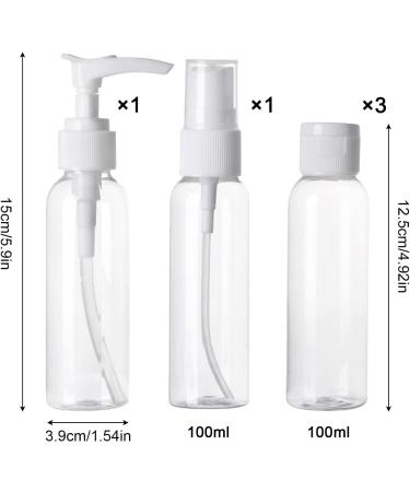 Keyri Cultural Bags: 5-Piece Transparent Travel Bottle Set (100ml) for Liquids - Ideal for International Travel - Buy Online on SooperMarket.com