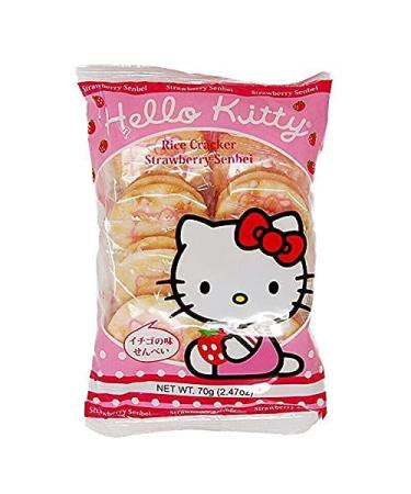 Hello Kitty Strawberry Rice Crackers - Great Snacks for Adults & Children | Party Favors, Birthday Gifts & School | Pack of 2 3.95oz Packs - Buy Online on SooperMarket.com
