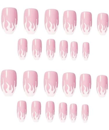 2set Detachable Long Coffin False Nails with Designs Press on Nails Wearable Fake Nail Decor Full Cover Art Tips - Buy Online on SooperMarket.com