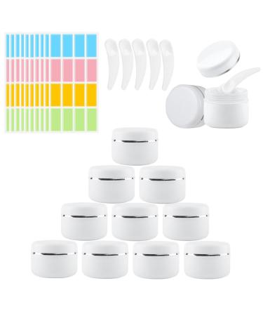 Zasiene Travel Cream Jar 12 Pieces 50 ml Travel Cream Jar Container 50 ml Container for Cream Empty Cream to Fill with Spatula and Label
