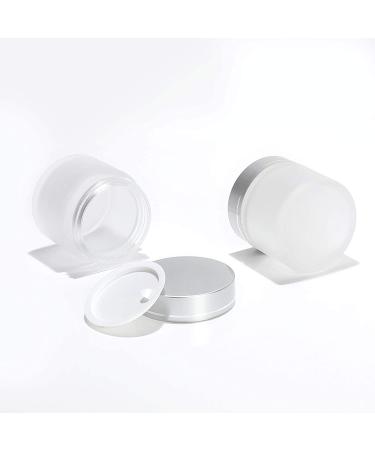 12 Pack 60ml Matte Clear Glass Jars with Silver Lids - Travel Containers for Cosmetics, Makeup, Eye Shadow, and Face Cream - Buy Online on SooperMarket.com