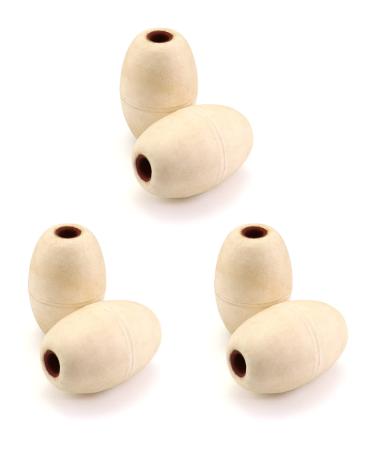 QWORK Oval Water Float, 6 Pack, 1/2" Hole, 3.5" x 5.5", for Pools, Water Ski Ropes, Anchor Lines, Red White