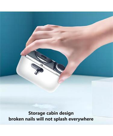 LAXED 1 Piece 2 in 1 Electric Nail Clipper Cutter Automatic Nail Grinder Trimmer Multifunctional Electric Nail Clipper with LED Light for Baby Adult Mini Manicure Tool - Buy Online on SooperMarket.com