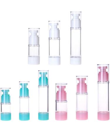Lurrose Vacuum Container 3PCS 15/30/50ml Airless Pump Bottles Press Pump Cosmetics Container Essence Cleanser Emulsion Storage Dispenser for Travel Travel Spray Bottle Green - Buy Online on SooperMarket.com