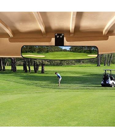 Universal Adjustable Golf Cart Rear View Mirror - 16.5 Extra Wide Convex Mirror for EZ Go, Club Car, Yamaha - Rotatable Safe 270 Rotation - Buy Online on SooperMarket.com