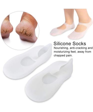 Silicone Gel Moisturizing Socks - Foot Care Tool for Women Men | Anti-Cracking & Anti-Slip Heel Protector | High Elastic and Moisturizing | Medium Blanco - Buy Online on SooperMarket.com