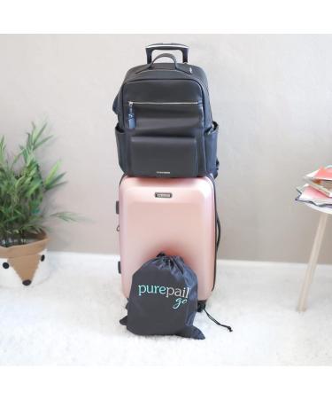 PurePail Go Portable Diaper Pail Aqua - Odor Control, No Fragrance, Collapsible for On-The-Go, Compact - Buy Online on SooperMarket.com