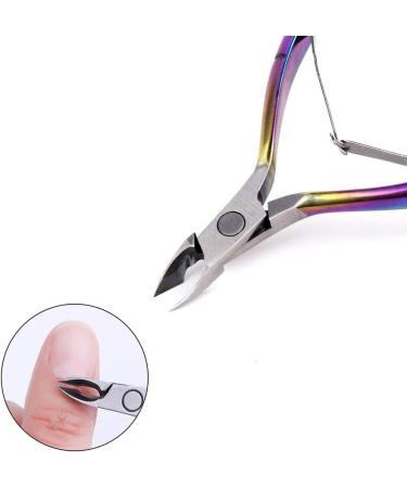 Cuticle Nipper Cuticle Pusher Cuticle Cutter for Precise Dead Skin Remover Pedicure Manicure Nail Art Tools Durable Cuticle Scissors Stainless Steel Rainbow - Buy Online on SooperMarket.com