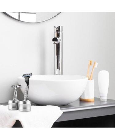AMOYER SHIAL READ Aluminum Alloy Shaving Stand for Men - Stylish Bathroom Metal Grooming Holder - Buy Online on SooperMarket.com