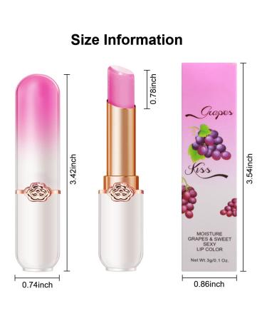 BINGBRUSH 2 Pcs Grape Color Changing Lipstick Lip Tint Set - Long Lasting PH Mood Moisturizing Lip Gloss for Women - Buy Online on SooperMarket.com