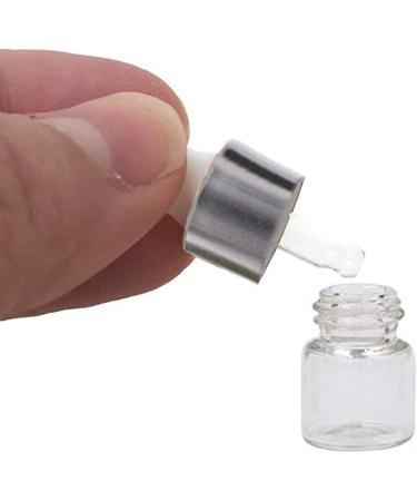 ConStore 50pcs Clear Glass Dropper Bottles Mini Essential Oil Vials | 2ml Refillable DIY Cosmetic Containers | Empty Lotion Sample Bottles with Glass Eye Dropper for Liquid Perfumes - Buy Online on SooperMarket.com