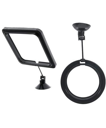Taicols 2 Pack Feeding Ring Aquarium and Tank Floating Feeder Ring for Goldfish and Other Smaller Fish Aquarium Feeder Feeding A Aquarium Square Round Fish Food Feeders with Suction Cupquarium Fish