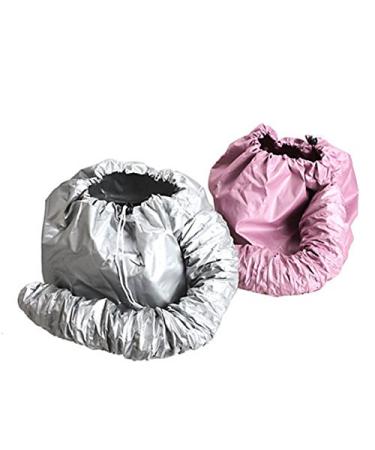 Kingzhuo 2 Pcs Bonnet Hair Dryer Portable Safe Women Hair Dryer Soft Bonnet Hair Dryer Hood Soft Hat Hair Dryer Hat Dryer for Blower (one Sliver Another is Pink)