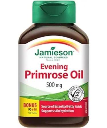 Evening Primrose Oil 500 mg Softgels - With Vitamin E Gluten-Free 180 Count (Pack of 1) & Folic Acid 1000mcg 100's 100 Tablets SUPPLEMENT + VITAMIN B0045P912Y - Buy Online on SooperMarket.com